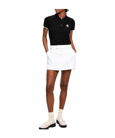Moncler Logo Patch Polo T-shirt In Black