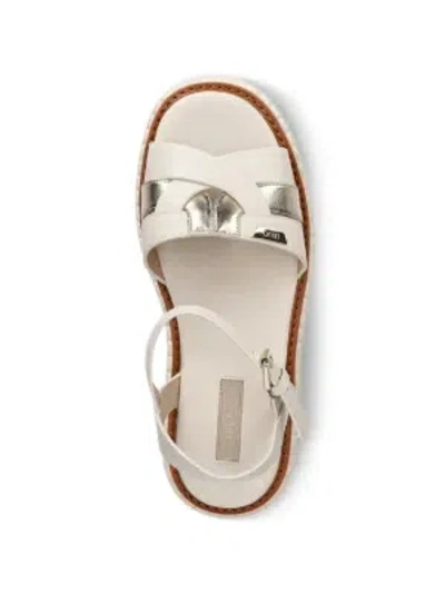 Liu •jo Leather Platform Sandals In White