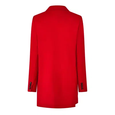Max Mara Double-breasted Suit Jacket In Red