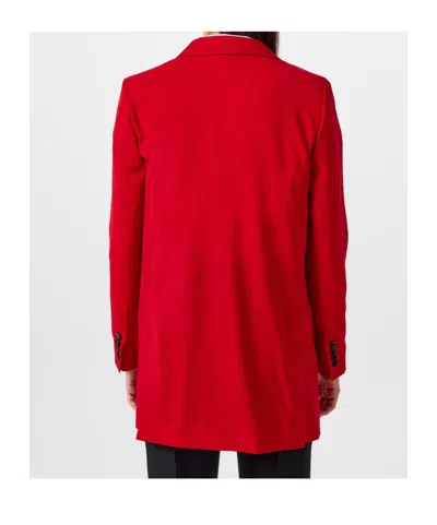 Max Mara Double-breasted Suit Jacket In Red