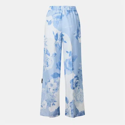 Off-white Printed Wide-leg Pants In Blue