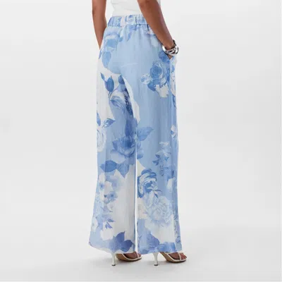 Off-white Printed Wide-leg Pants In Blue
