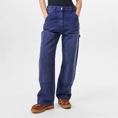 Prada Canvas Trousers In Blue