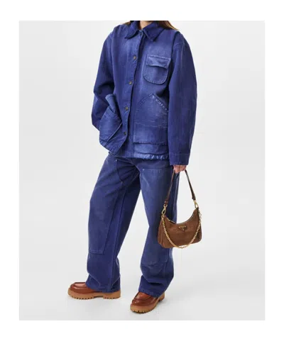 Prada Canvas Trousers In Blue