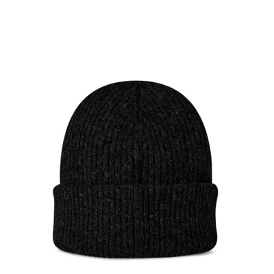 Ganni Oversized Wool Hat In Black