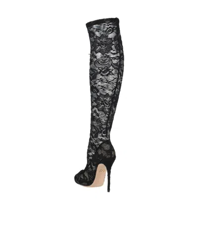 Dolce & Gabbana Solid Color Long Boots In Black