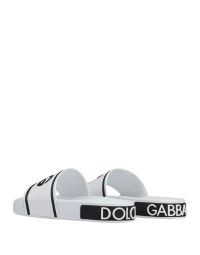 Dolce & Gabbana Letter Print Sandals In White