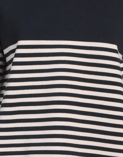 Max Mara Striped Stretch Sweater In Black