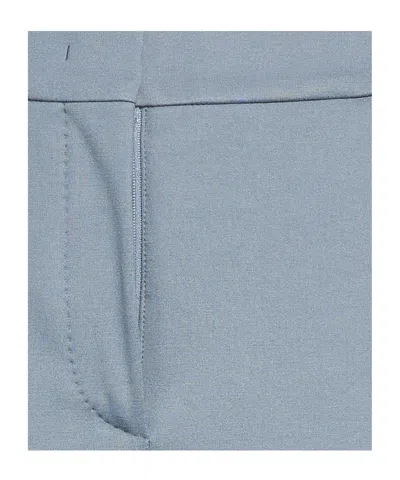 Max Mara Solid Stretch Fitted Trousers In Blue