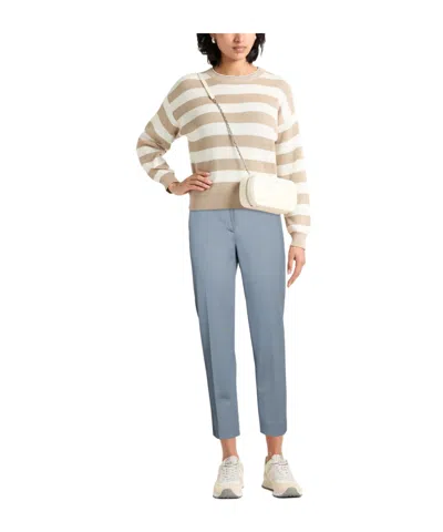 Max Mara Solid Stretch Fitted Trousers In Blue