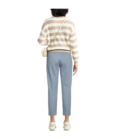 Max Mara Solid Stretch Fitted Trousers In Blue