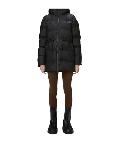 Rains Alta Puffer Jacket In Black