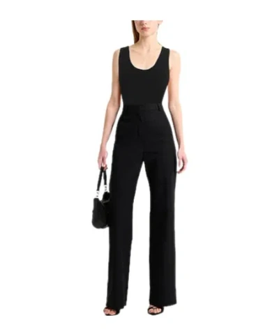 Max Mara Solid Color Sleeveless Top In Black