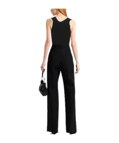 Max Mara Solid Color Sleeveless Top In Black