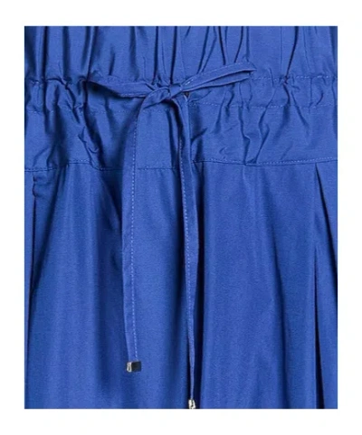 Maxco. Solid Color Loose-fit Trousers In Blue