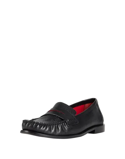 Maxco. Lizard-embossed Loafers In Black