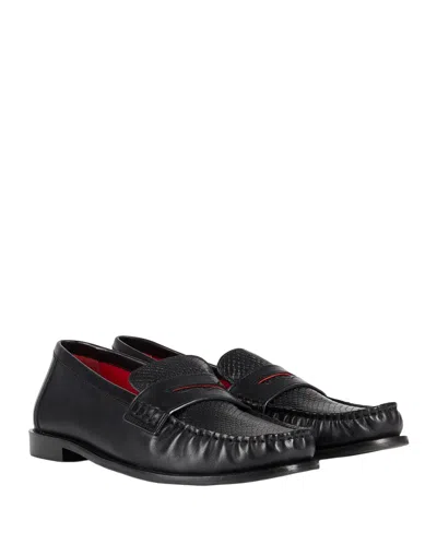 Maxco. Lizard-embossed Loafers In Black