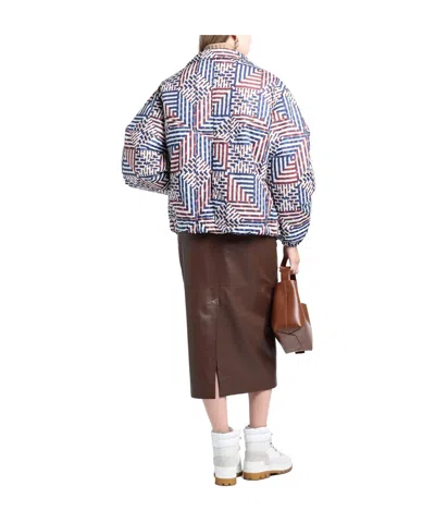 Isabel Marant Étoile Two-tone Printed Down Jacket In Multi