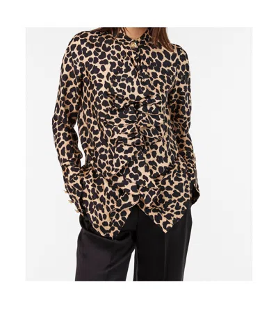 Balmain Patterned Long-sleeve Shirt In Black