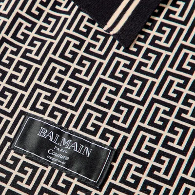 Balmain Men Labyrinth Polo Shirt With Jacquard Effect In Multi