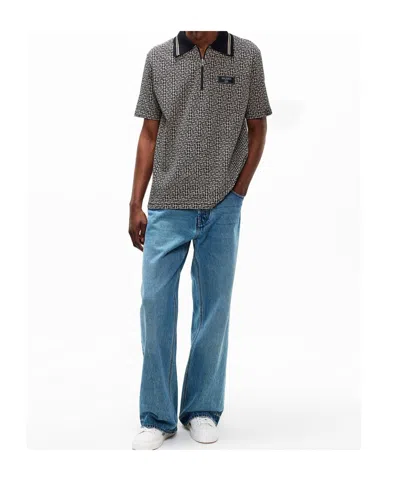 Balmain Men Labyrinth Polo Shirt With Jacquard Effect In Multi
