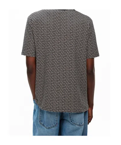 Balmain Men Labyrinth Polo Shirt With Jacquard Effect In Multi