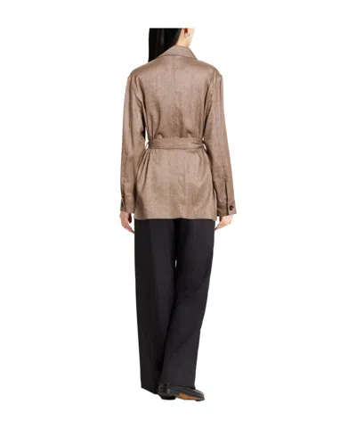 Brunello Cucinelli Belted Jacket In Red