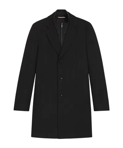 Hugo Boss Three-button Notched-lapels Coat In Black