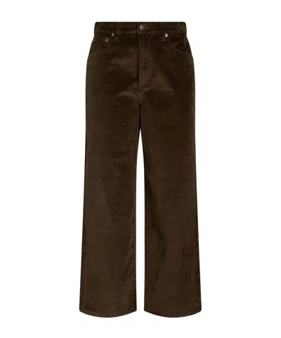Rag & Bone Solid Color Casual Trousers In Brown