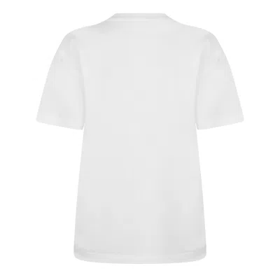 Off-white Relaxed Fit Cotton Tee With Oversized Logo In White