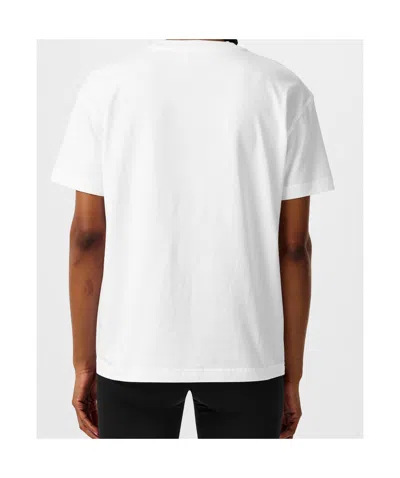 Off-white Relaxed Fit Cotton Tee With Oversized Logo In White