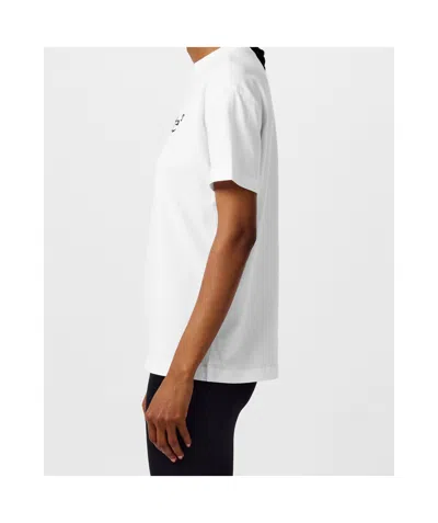 Off-white Relaxed Fit Cotton Tee With Oversized Logo In White