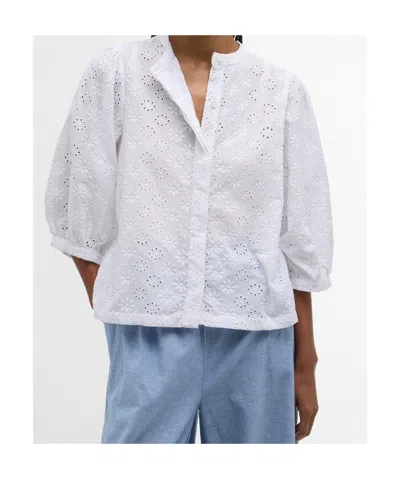 Barbour Button-front Blouse In White