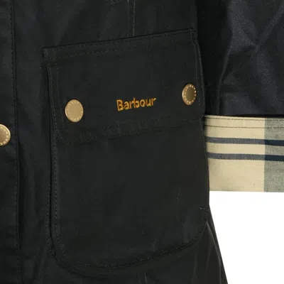 Barbour Waxed Cotton Jacket In Black