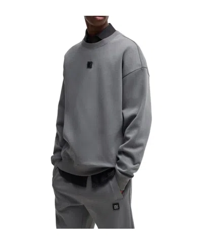 Hugo Boss Pure Cotton Comfortable Sweatshirt In Gray