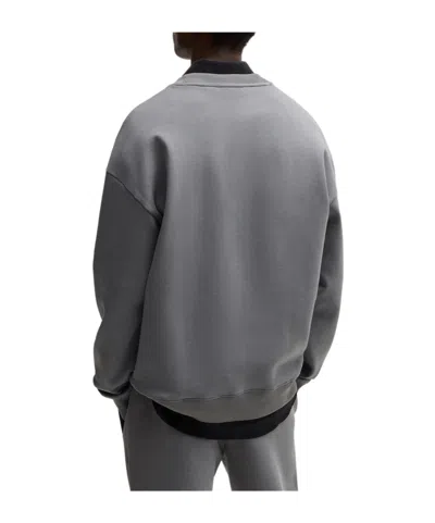Hugo Boss Pure Cotton Comfortable Sweatshirt In Gray