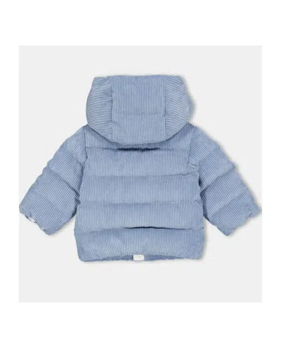Moncler Logo Patch Down Jacket In Blue