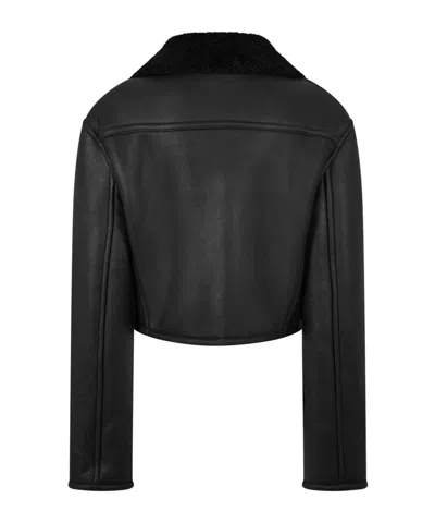 Jacquemus Lapel Long Sleeve Leather Jacket In Multi