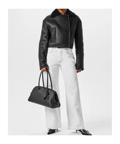 Jacquemus Lapel Long Sleeve Leather Jacket In Multi