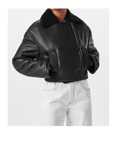 Jacquemus Lapel Long Sleeve Leather Jacket In Multi