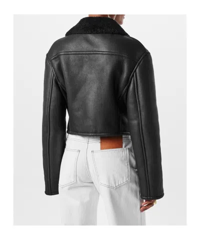 Jacquemus Lapel Long Sleeve Leather Jacket In Multi