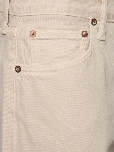 Agolde Belt Loop Jeans In Beige