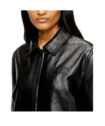 Diesel Simple And Versatile Leather Jacket In Black