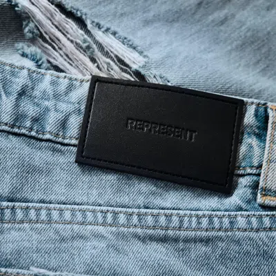 Represent Solid Straight Leg Jeans In Gray