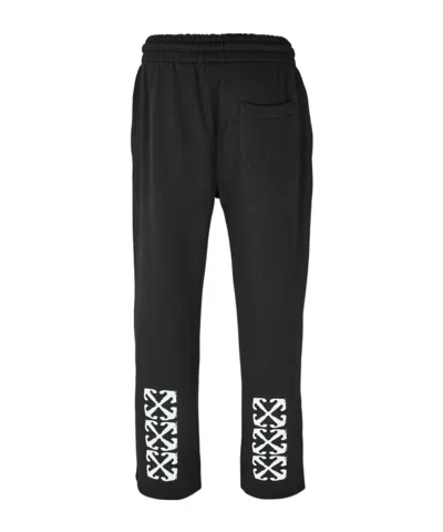 Off-white Printed French Cotton-terry Sweatpants In Black