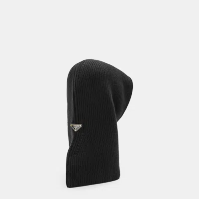 Prada Logo Scarf In Gray