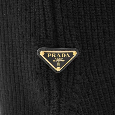 Prada Logo Scarf In Gray