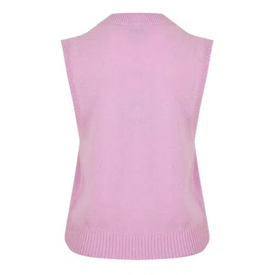 Ganni Cherry Pattern Wool Vest In Pink