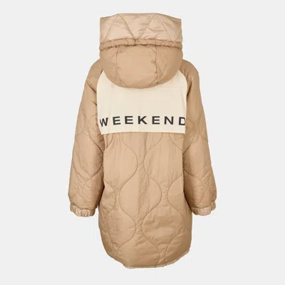 Weekend Max Mara Hooded Down Jacket In Brown
