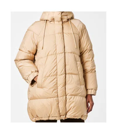 Weekend Max Mara Hooded Down Jacket In Brown